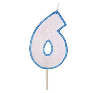 Velas Número Vela Azul 6