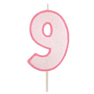 Velas Número Vela Rosa 9