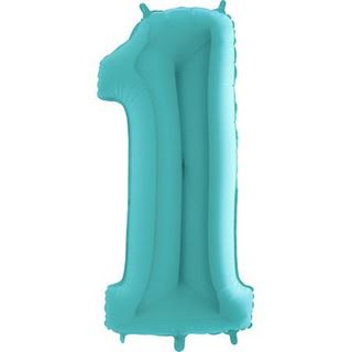 Balão Foil Número 1 Azul Claro