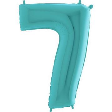 Balão Foil Número 7 Azul Claro