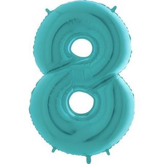 Balão Foil Número 8 Azul Claro