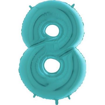 Balão Foil Número 8 Azul Claro