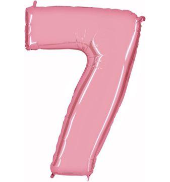 Balão Foil Número 7 Rosa Claro