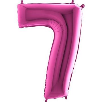 Balão Foil Número 7 Rosa Choque