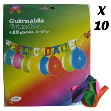 Grinalda Com Balões "felicidades"
