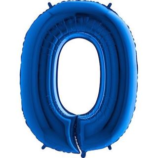 Balão Foil Número 0 Azul
