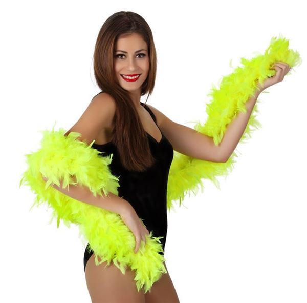 Plumas Amarelo Fluorescente 185cm