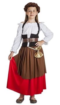 Fato Menina Medieval Vermelho 3-4 Anos