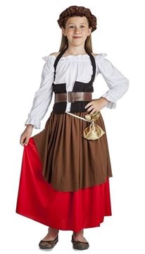 Fato Menina Medieval Vermelho 5-6 Anos