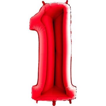 Balão Foil Número 1 Vermelho
