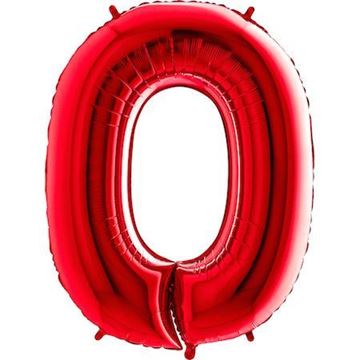 Balão Foil Número 0 Vermelho