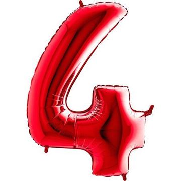Balão Foil Número 4 Vermelho