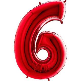 Balão Foil Número 6 Vermelho