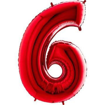 Balão Foil Número 6 Vermelho