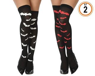 Meias Halloween Morcegos Vermelhas