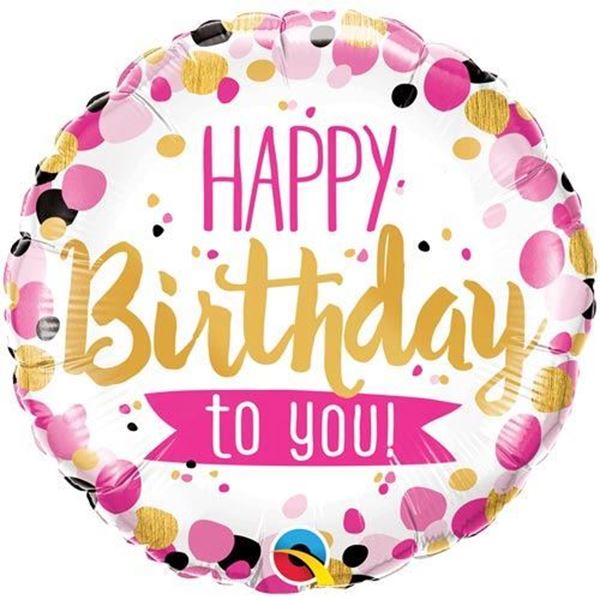 Balao Foil 18" Happy Birthday Pink & Gold