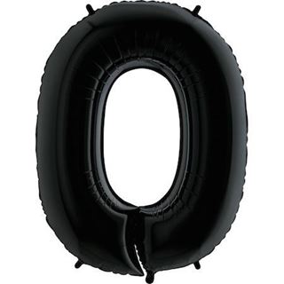 Balão Foil Número 0 Preto