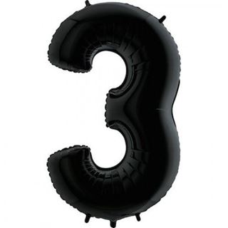 Balão Foil Número 3 Preto