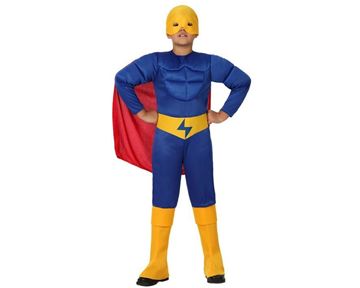 Fato Super Herói Com Músculos 5-6 Anos