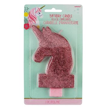 Vela Glitter 13cm Unicórnio Mágico