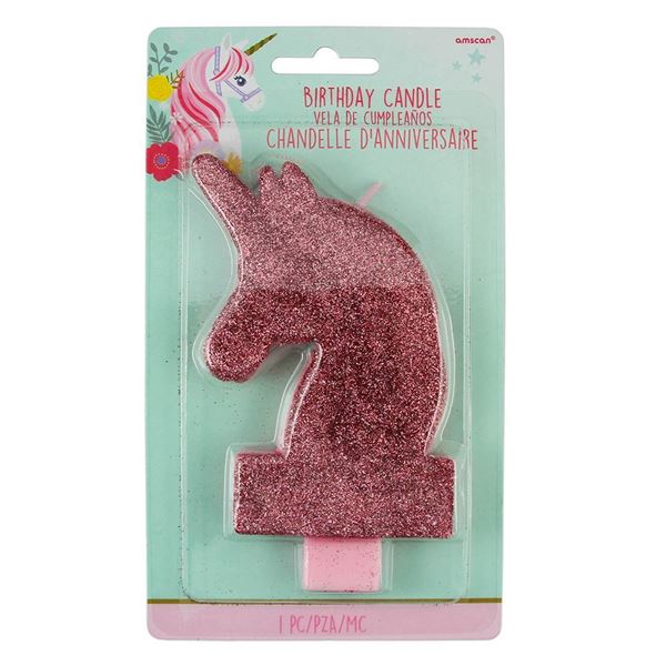 Vela Glitter 13cm Unicórnio Mágico