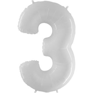 Balão Foil Nº 3 Branco