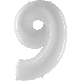 Balão Foil Nº 9 Branco