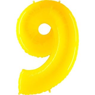 Balão Foil Nº 9 Amarelo