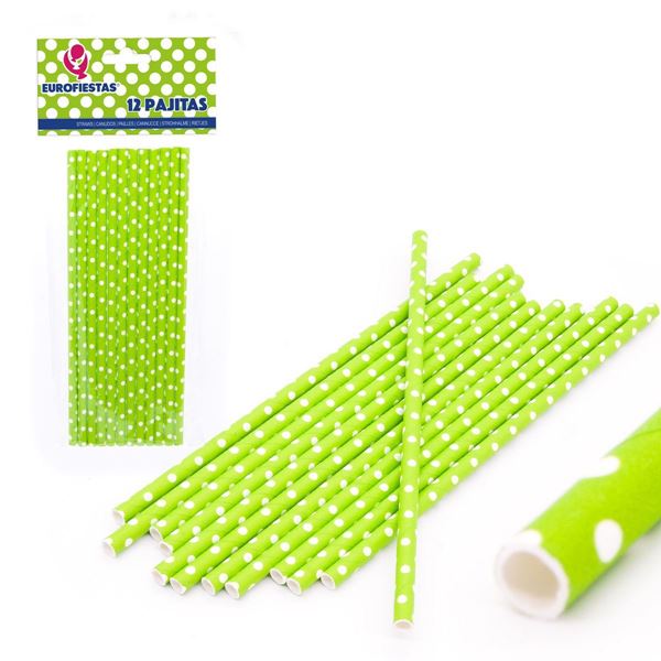 Palhinhas De Papel Verde 12un