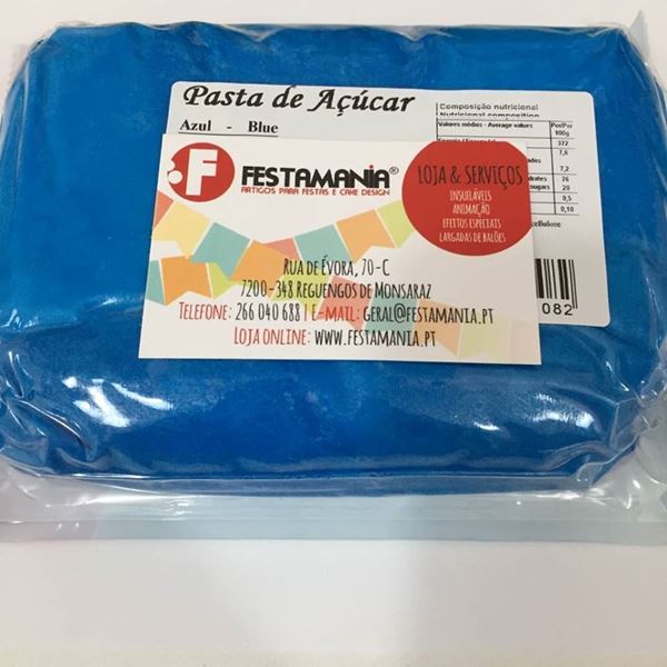 Pasta De Açúcar  Azul 250gr