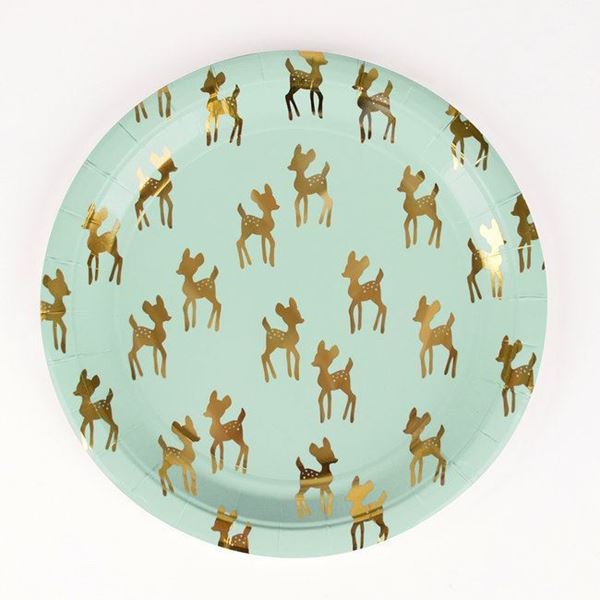 8 Pratos 23cm Bambi Gold