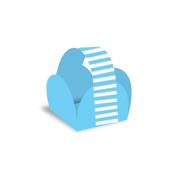 Caixeta Papel Alça Azul (brigadeiros)