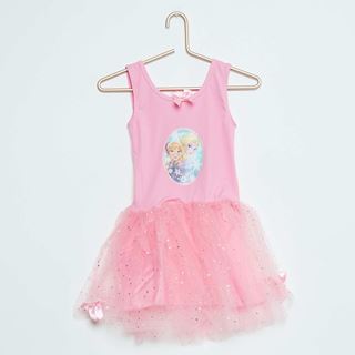 Vestido Frozen Com Tutu - Rosa 5-6 Anos