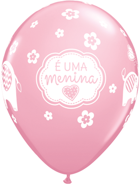 Balão Látex É Uma Menina - Rosa
