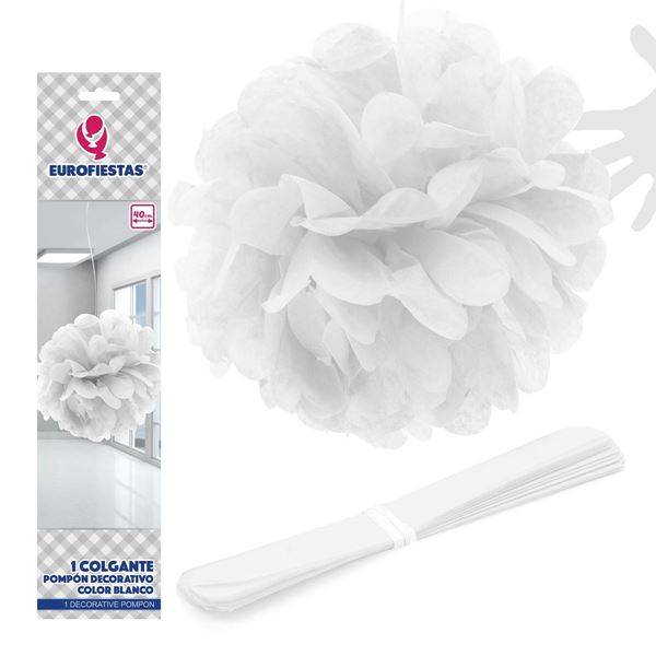 Pompom Branco 40cm