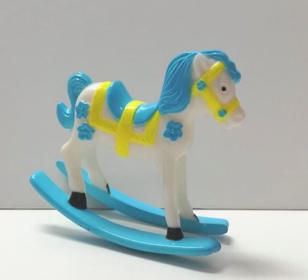 Cavalo De Plástico Balançar 80mm Azul