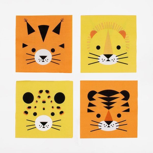 20 Guardanapos Mini Felinos