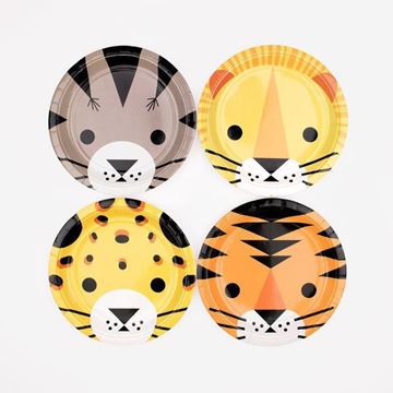 8 Pratos Mini Felinos