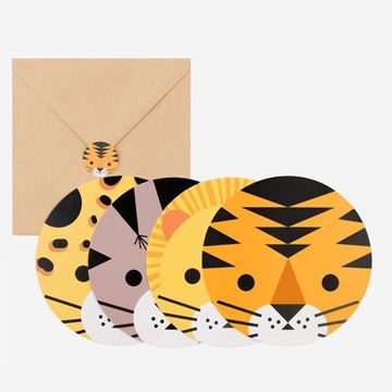 8 Convites Mini Felinos