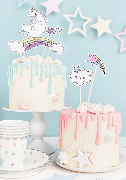 5 Cake Topers Unicórnio