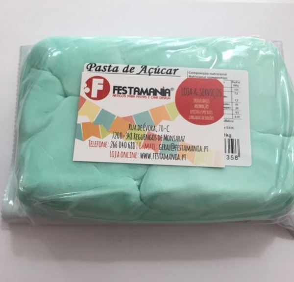 Pasta De Açúcar  Azul Bebé 100gr
