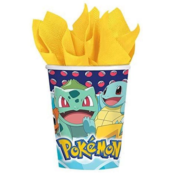 8 Copos Papel Pokemon