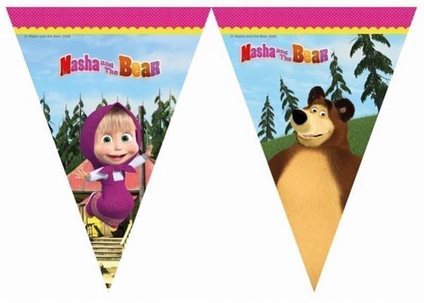 Bandeirinha Triangular Masha E O Urso