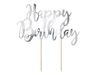 Topo Bolo Happy Birthday Prateado 22.5cm