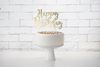 Topo Bolo Happy Birthday Dourado 22.5cm