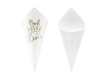 10 Confettis Cone Letras Douradas (cones De Arroz)