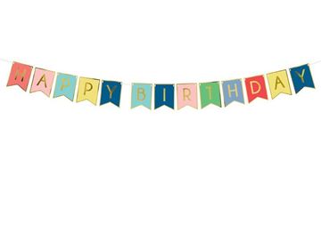 Banner Colorido Happy Birthday 15x175cm