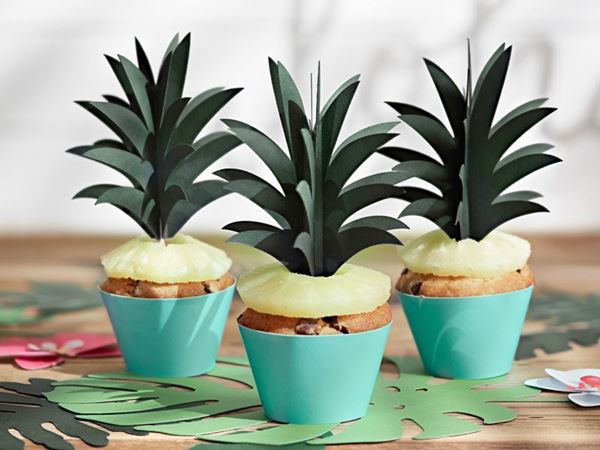 Cupcake Topper Aloha Ananas 6pcs 16.5cm