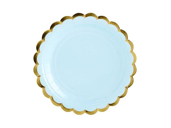 6 Pratos Style Azul Claro 18cm