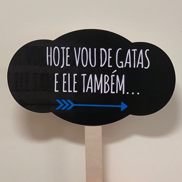 Placa "hoje Vou De Gatas E Ele Também"